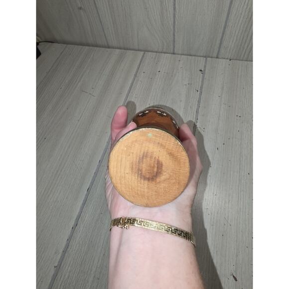 Vintage Unique Ukrainian Handmade, Hand Painted Vase From Natural Hardwood - Picture 3 of 7